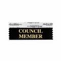 Council Member Black Award Ribbon w/ Gold Foil Imprint (4"x1 5/8")